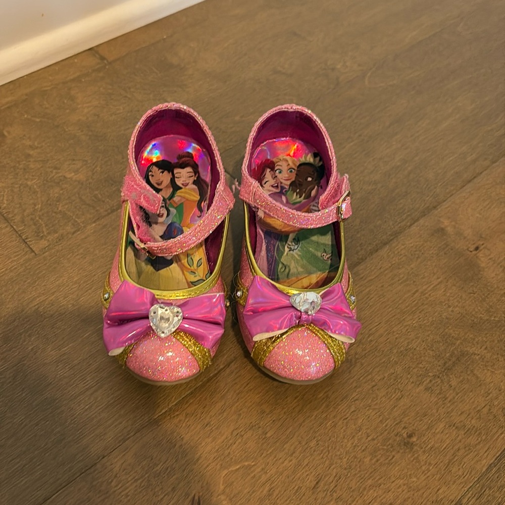 Pink sparkle princess toddler heels